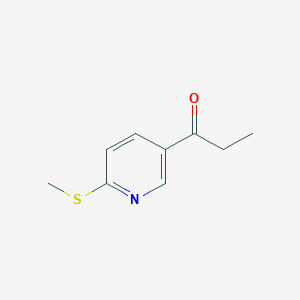 molecular formula C9H11NOS B11804219 1-(6-(Methylthio)pyridin-3-yl)propan-1-one 