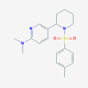 molecular formula C19H25N3O2S B11804230 N,N-Dimethyl-5-(1-tosylpiperidin-2-yl)pyridin-2-amine 