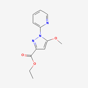 molecular formula C12H13N3O3 B11804248 Ethyl 5-methoxy-1-(pyridin-2-yl)-1H-pyrazole-3-carboxylate 