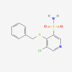 molecular formula C12H11ClN2O2S2 B11804287 4-(Benzylthio)-5-chloropyridine-3-sulfonamide 