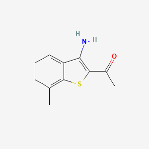 molecular formula C11H11NOS B11804296 1-(3-Amino-7-methylbenzo[B]thiophen-2-YL)ethanone 