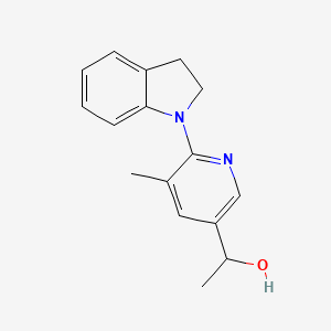 molecular formula C16H18N2O B11804332 1-(6-(Indolin-1-yl)-5-methylpyridin-3-yl)ethanol 