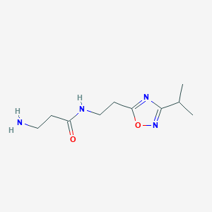 molecular formula C10H18N4O2 B11804343 3-Amino-N-(2-(3-isopropyl-1,2,4-oxadiazol-5-yl)ethyl)propanamide 