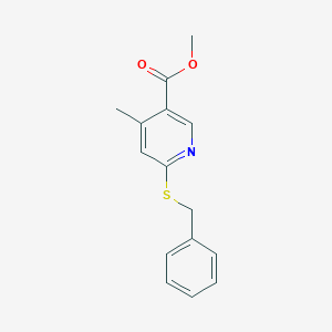 molecular formula C15H15NO2S B11804471 Methyl 6-(benzylthio)-4-methylnicotinate 