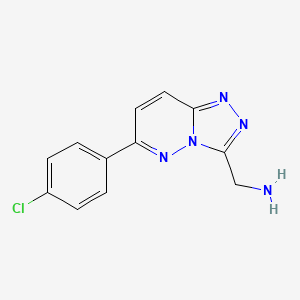 molecular formula C12H10ClN5 B11804517 (6-(4-Chlorophenyl)-[1,2,4]triazolo[4,3-b]pyridazin-3-yl)methanamine 