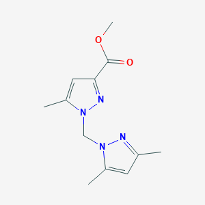 molecular formula C12H16N4O2 B11804549 Methyl 1-((3,5-dimethyl-1H-pyrazol-1-yl)methyl)-5-methyl-1H-pyrazole-3-carboxylate CAS No. 1263212-05-0