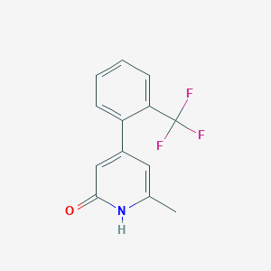 molecular formula C13H10F3NO B11804557 6-Methyl-4-(2-(trifluoromethyl)phenyl)pyridin-2-OL 