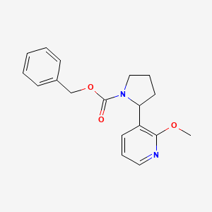 molecular formula C18H20N2O3 B11804603 Benzyl 2-(2-methoxypyridin-3-yl)pyrrolidine-1-carboxylate 