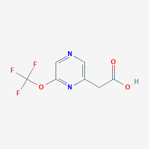molecular formula C7H5F3N2O3 B11804626 2-(Trifluoromethoxy)pyrazine-6-aceticacid 