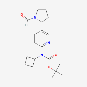 molecular formula C19H27N3O3 B11804648 tert-Butyl cyclobutyl(5-(1-formylpyrrolidin-2-yl)pyridin-2-yl)carbamate 