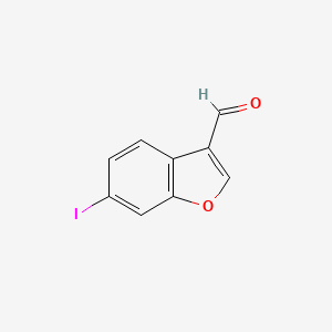 molecular formula C9H5IO2 B11804694 6-Iodobenzofuran-3-carbaldehyde 