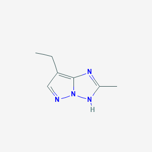molecular formula C7H10N4 B118047 7-ethyl-2-methyl-3H-pyrazolo[1,5-b][1,2,4]triazole CAS No. 151521-40-3
