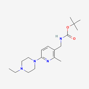 molecular formula C18H30N4O2 B11804713 tert-Butyl ((6-(4-ethylpiperazin-1-yl)-2-methylpyridin-3-yl)methyl)carbamate 