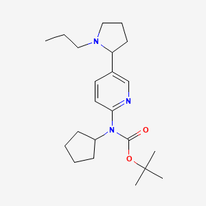 molecular formula C22H35N3O2 B11804757 tert-Butyl cyclopentyl(5-(1-propylpyrrolidin-2-yl)pyridin-2-yl)carbamate 