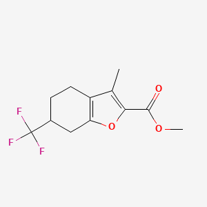 molecular formula C12H13F3O3 B11804767 Methyl 3-methyl-6-(trifluoromethyl)-4,5,6,7-tetrahydrobenzofuran-2-carboxylate CAS No. 1420791-38-3