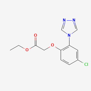 molecular formula C12H12ClN3O3 B11804829 Ethyl 2-(4-chloro-2-(4H-1,2,4-triazol-4-yl)phenoxy)acetate 