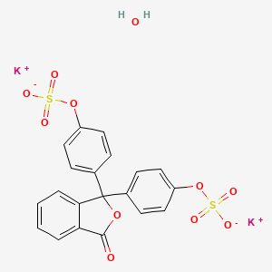molecular formula C20H14K2O11S2 B11804878 Potassium (3-oxo-1,3-dihydroisobenzofuran-1,1-diyl)bis(4,1-phenylene) bis(sulfate) hydrate 