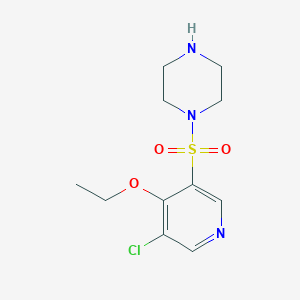 molecular formula C11H16ClN3O3S B11804945 1-((5-Chloro-4-ethoxypyridin-3-yl)sulfonyl)piperazine 