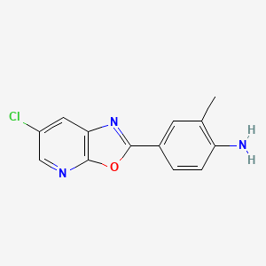 molecular formula C13H10ClN3O B11804982 4-(6-Chlorooxazolo[5,4-b]pyridin-2-yl)-2-methylaniline 