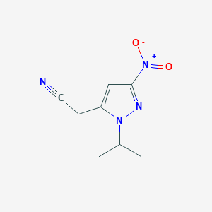 molecular formula C8H10N4O2 B11805040 2-(1-Isopropyl-3-nitro-1H-pyrazol-5-yl)acetonitrile CAS No. 1260658-81-8
