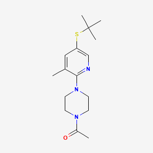 molecular formula C16H25N3OS B11805050 1-(4-(5-(tert-Butylthio)-3-methylpyridin-2-yl)piperazin-1-yl)ethanone 