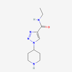 molecular formula C10H17N5O B11805062 N-Ethyl-1-(piperidin-4-yl)-1H-1,2,3-triazole-4-carboxamide 