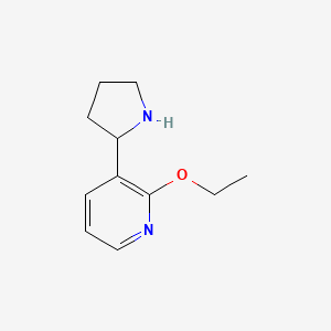 molecular formula C11H16N2O B11805073 2-Ethoxy-3-(pyrrolidin-2-yl)pyridine 