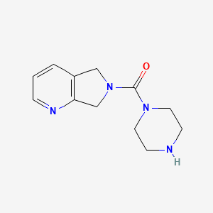 molecular formula C12H16N4O B11805131 Piperazin-1-yl(5H-pyrrolo[3,4-b]pyridin-6(7H)-yl)methanone CAS No. 1246609-05-1