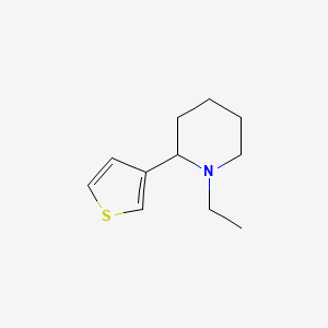 molecular formula C11H17NS B11805149 1-Ethyl-2-(thiophen-3-yl)piperidine 