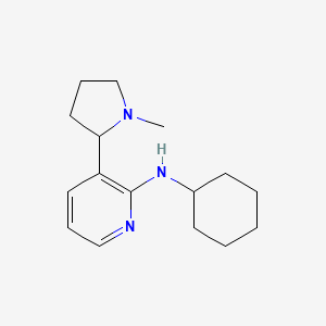 molecular formula C16H25N3 B11805209 N-Cyclohexyl-3-(1-methylpyrrolidin-2-yl)pyridin-2-amine 