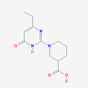 molecular formula C12H17N3O3 B11805212 1-(4-Ethyl-6-oxo-1,6-dihydropyrimidin-2-yl)piperidine-3-carboxylic acid 