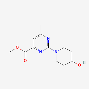 molecular formula C12H17N3O3 B11805218 Methyl 2-(4-hydroxypiperidin-1-yl)-6-methylpyrimidine-4-carboxylate 