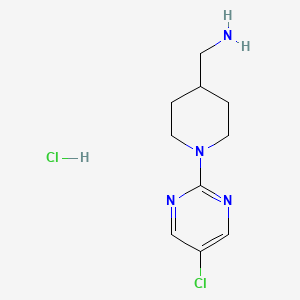 molecular formula C10H16Cl2N4 B11805224 (1-(5-Chloropyrimidin-2-yl)piperidin-4-yl)methanamine hydrochloride 