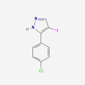 molecular formula C9H6ClIN2 B11805263 3-(4-Chlorophenyl)-4-iodo-1H-pyrazole 