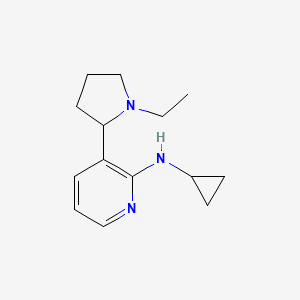 molecular formula C14H21N3 B11805275 N-Cyclopropyl-3-(1-ethylpyrrolidin-2-yl)pyridin-2-amine 