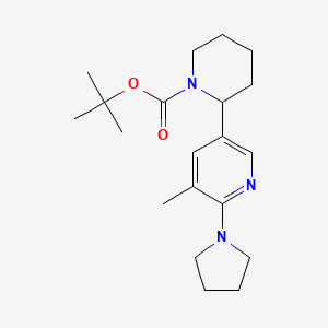 molecular formula C20H31N3O2 B11805278 tert-Butyl 2-(5-methyl-6-(pyrrolidin-1-yl)pyridin-3-yl)piperidine-1-carboxylate 