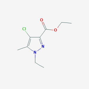 molecular formula C9H13ClN2O2 B11805292 Ethyl 4-chloro-1-ethyl-5-methyl-1H-pyrazole-3-carboxylate 