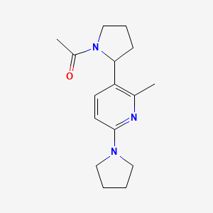 molecular formula C16H23N3O B11805335 1-(2-(2-Methyl-6-(pyrrolidin-1-yl)pyridin-3-yl)pyrrolidin-1-yl)ethanone 