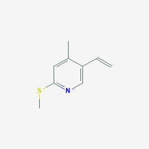 molecular formula C9H11NS B11805349 4-Methyl-2-(methylthio)-5-vinylpyridine 