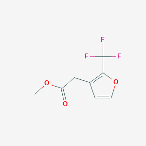 molecular formula C8H7F3O3 B11805362 Methyl 2-(2-(trifluoromethyl)furan-3-yl)acetate 