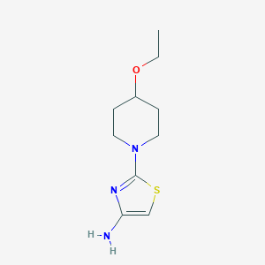 molecular formula C10H17N3OS B11805382 2-(4-Ethoxypiperidin-1-yl)thiazol-4-amine 