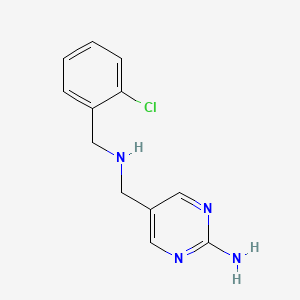 molecular formula C12H13ClN4 B11805410 5-(((2-Chlorobenzyl)amino)methyl)pyrimidin-2-amine 