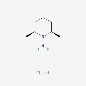 molecular formula C7H17ClN2 B11805481 cis-1-Amino-2,6-dimethylpiperidine hydrochloride 