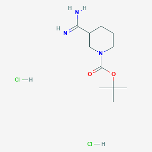 molecular formula C11H23Cl2N3O2 B11805483 tert-Butyl 3-carbamimidoylpiperidine-1-carboxylate dihydrochloride 
