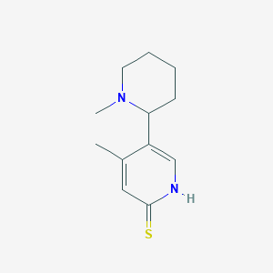 molecular formula C12H18N2S B11805515 4-Methyl-5-(1-methylpiperidin-2-yl)pyridine-2(1H)-thione 
