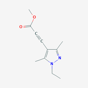 molecular formula C11H14N2O2 B11805533 Methyl 3-(1-ethyl-3,5-dimethyl-1H-pyrazol-4-yl)propiolate CAS No. 1354703-80-2