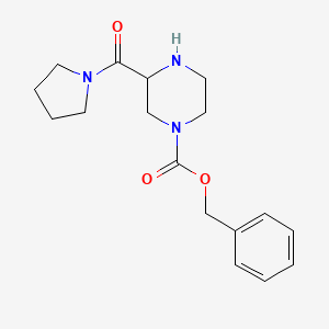 molecular formula C17H23N3O3 B11805581 Benzyl 3-(pyrrolidine-1-carbonyl)piperazine-1-carboxylate 
