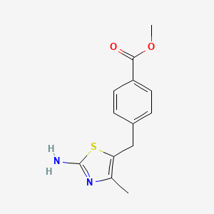molecular formula C13H14N2O2S B11805582 Methyl 4-((2-amino-4-methylthiazol-5-yl)methyl)benzoate 