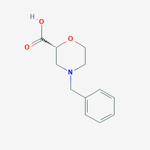 molecular formula C12H15NO3 B11805609 (R)-4-Benzylmorpholine-2-carboxylic acid 
