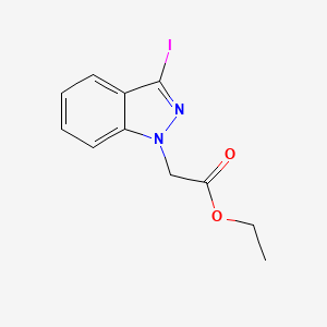 molecular formula C11H11IN2O2 B11805628 ethyl 2-(3-iodo-1H-indazol-1-yl)acetate 